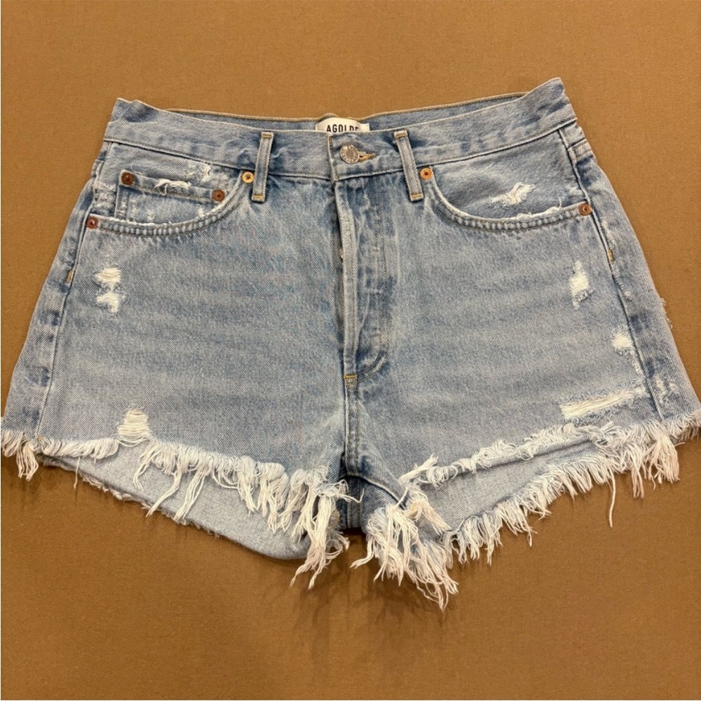 AGOLDE Parker Cutoff Distressed Jean Shorts Size 27